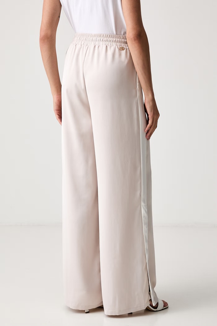 Odzież Liu Jo spodnie wide leg damskie TF6041.TS204 beżowy