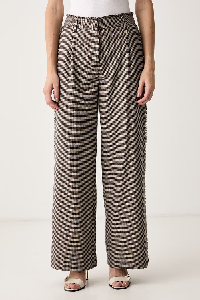 Liu Jo Spodnie wide leg damskie brązowy WF6336.T728A