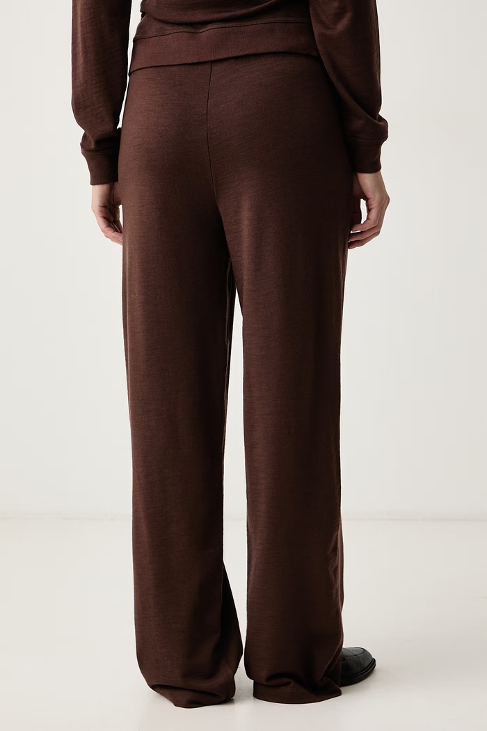Odzież Trussardi Spodnie dresowe damskie wełniane P8136000035N brązowy