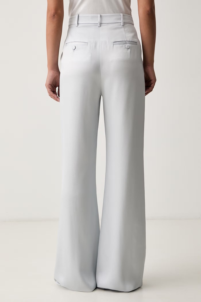 Odzież Trussardi spodnie flare damskie z wiskozy P007A002439N niebieski