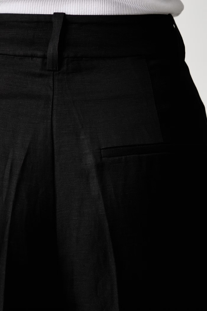 Anine Bing LOU TROUSER spodnie z lnem damskie A.03.12488.BLK33 czarny