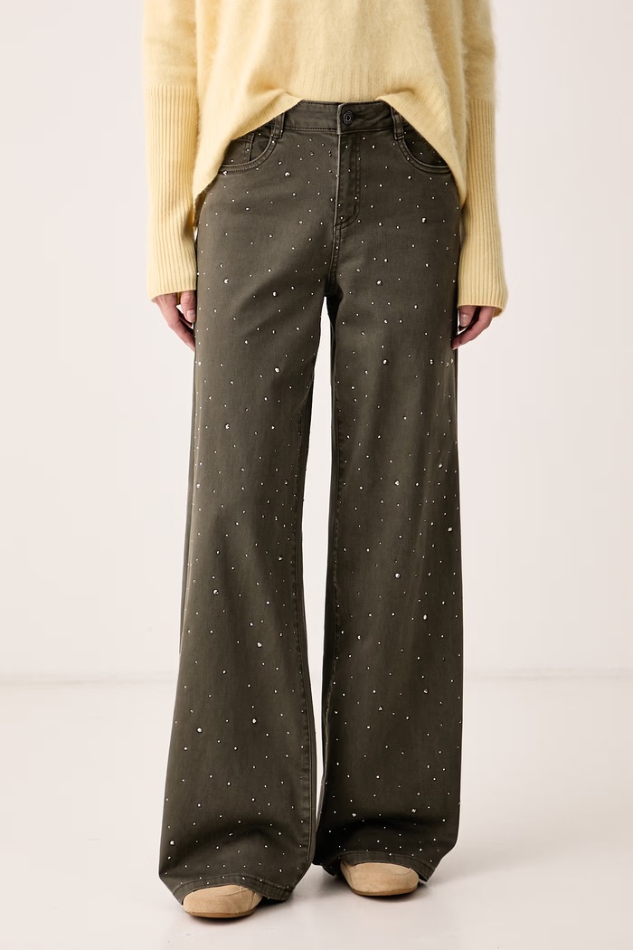 Joseph Ribkoff Jeansy wide leg damskie zielony 262940F26