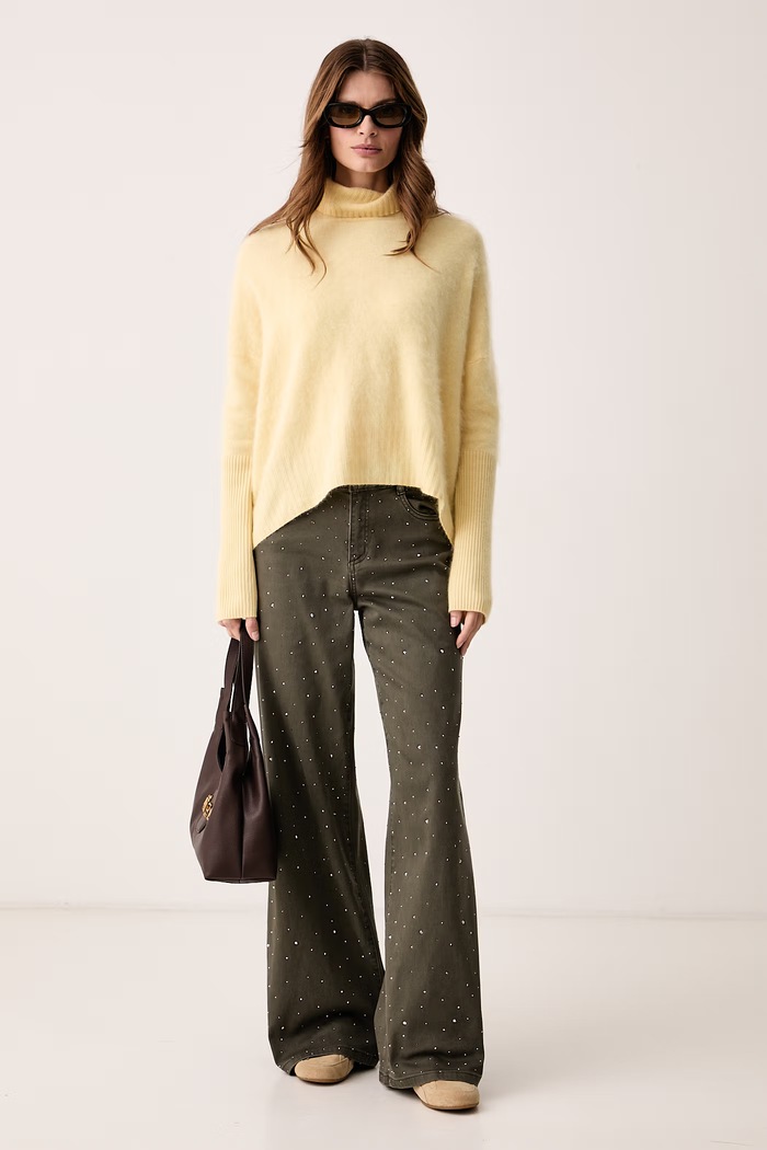 Joseph Ribkoff Jeansy wide leg damskie 262940F26 zielony AW26