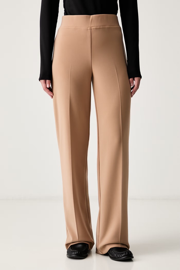 Joseph Ribkoff spodnie wide leg damskie beżowy 153088F26