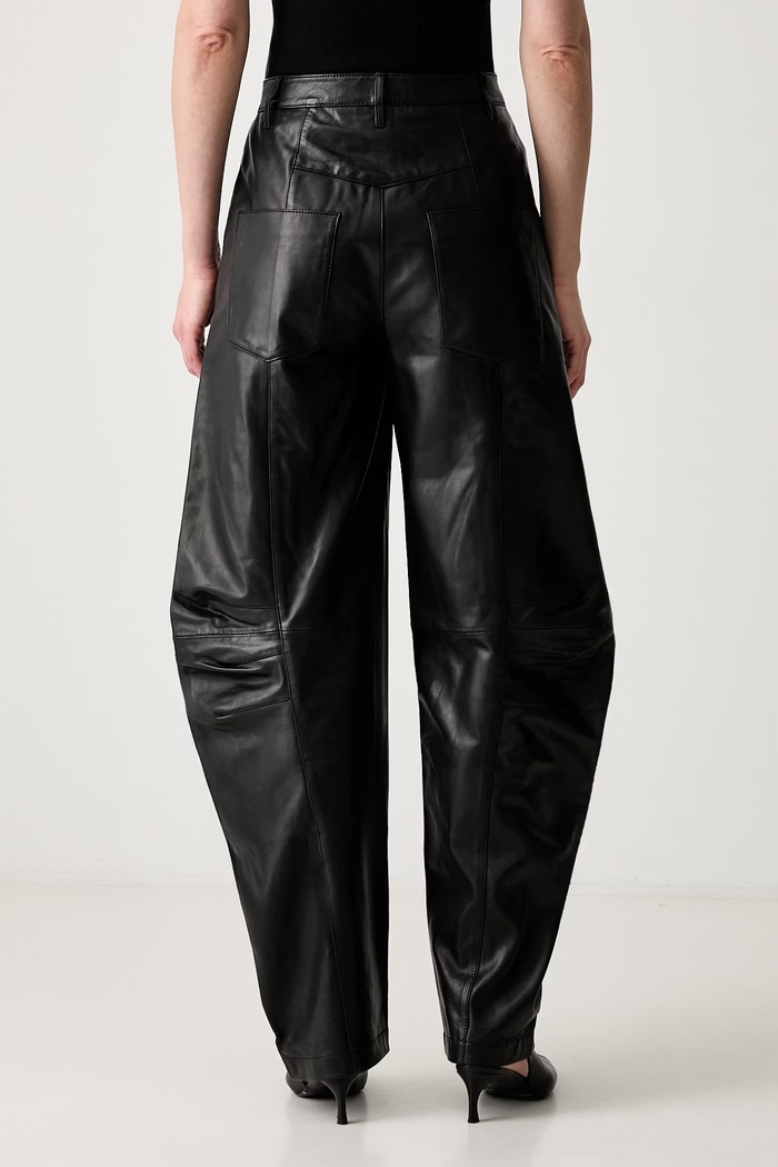 Odzież Rotate LEATHER CARGO spodnie skórzane damskie 116170100 czarny
