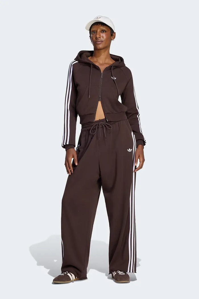 Odzież adidas Originals Spodnie dresowe damskie bawełniane LE8324 brązowy