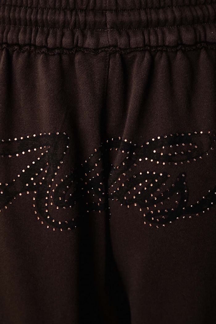Pantaloni de trening pentru femei din bumbac adidas Originals maro LE8324