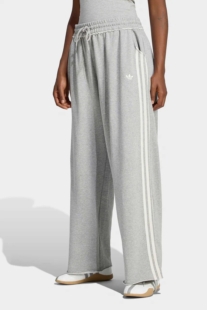 adidas Originals Spodnie dresowe damskie bawełniane LE8322 szary AW26