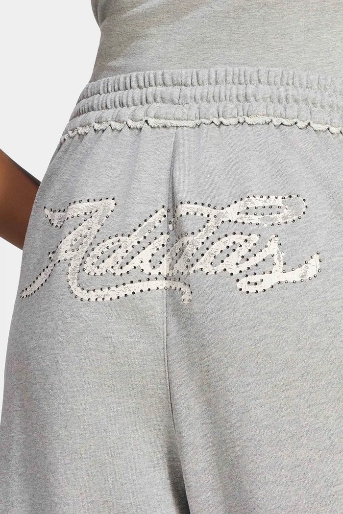 Spodnie dresowe damskie bawełniane adidas Originals szary LE8322