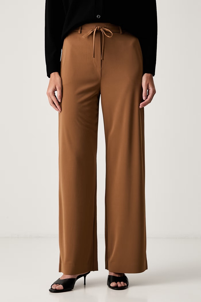 MM by Max Mara spodnie straight damskie MMLEDOTTO brązowy 2626786167600