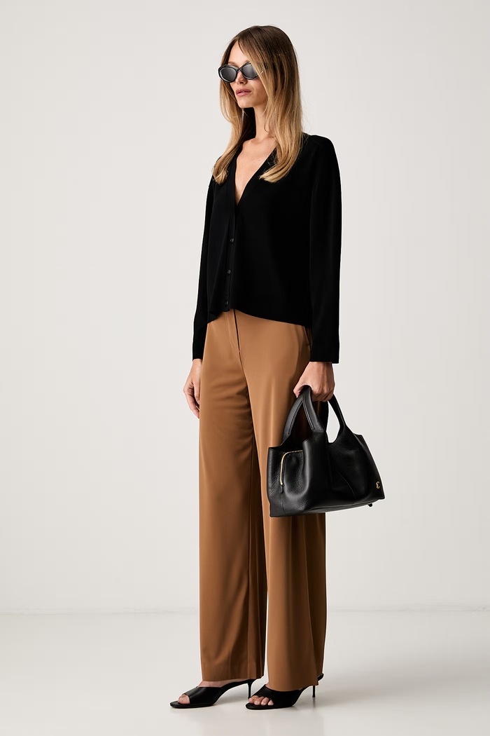 MM by Max Mara spodnie straight damskie MMLEDOTTO 2626786167600 brązowy AW26
