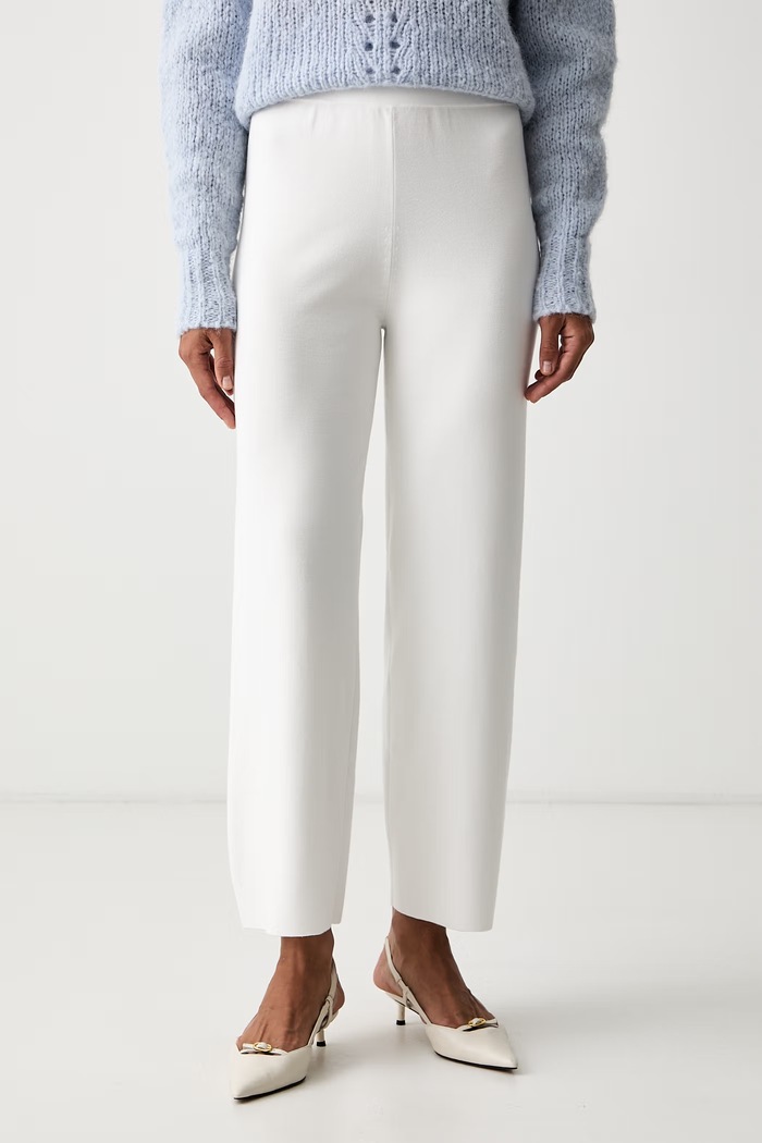 MM by Max Mara spodnie damskie z wiskozą MMLROTONDO biały 2626336017600