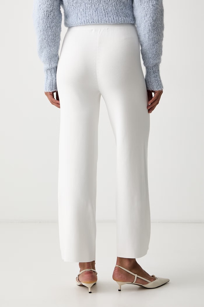 Odzież MM by Max Mara spodnie damskie z wiskozą MMLROTONDO 2626336017600 biały