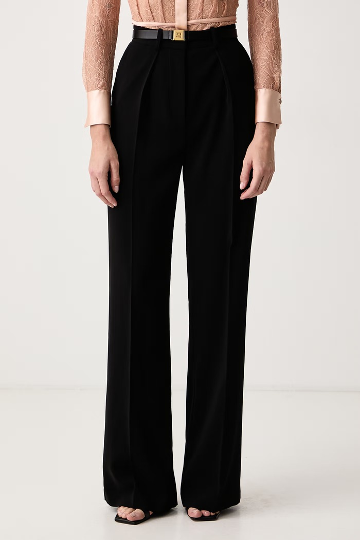 Elisabetta Franchi Spodnie garniturowe damskie czarny PA20766E2