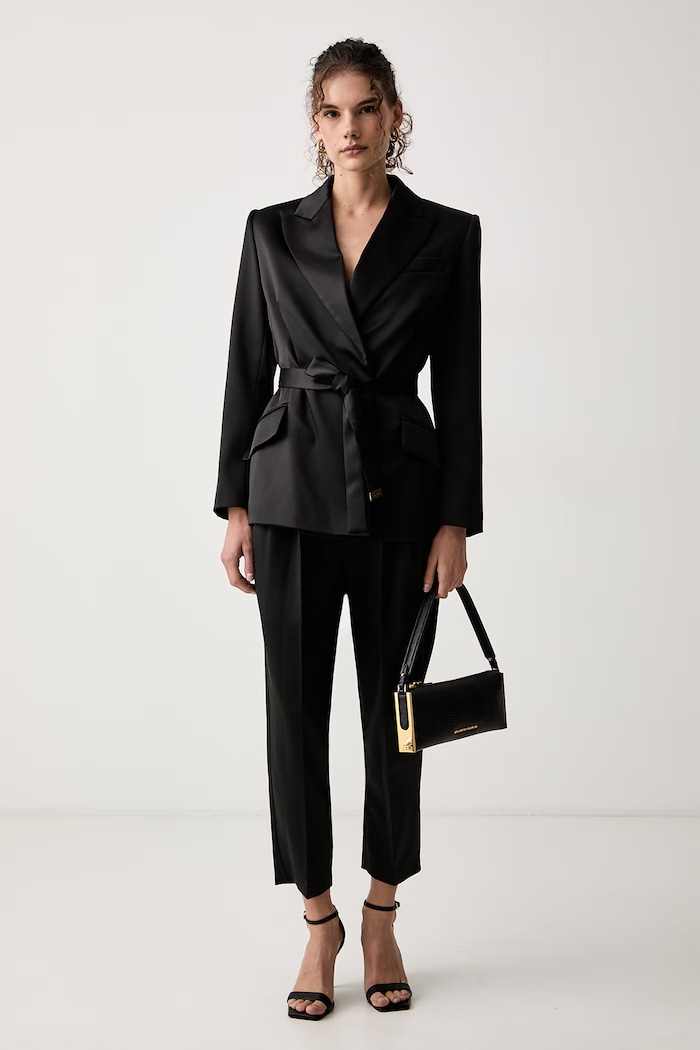 Elisabetta Franchi Spodnie garniturowe damskie PA20366E2 czarny AW26