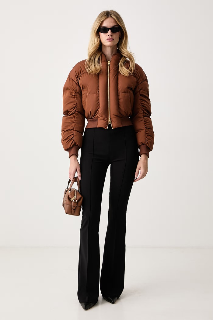 Elisabetta Franchi Spodnie flare damskie PA19766E2 czarny AW26