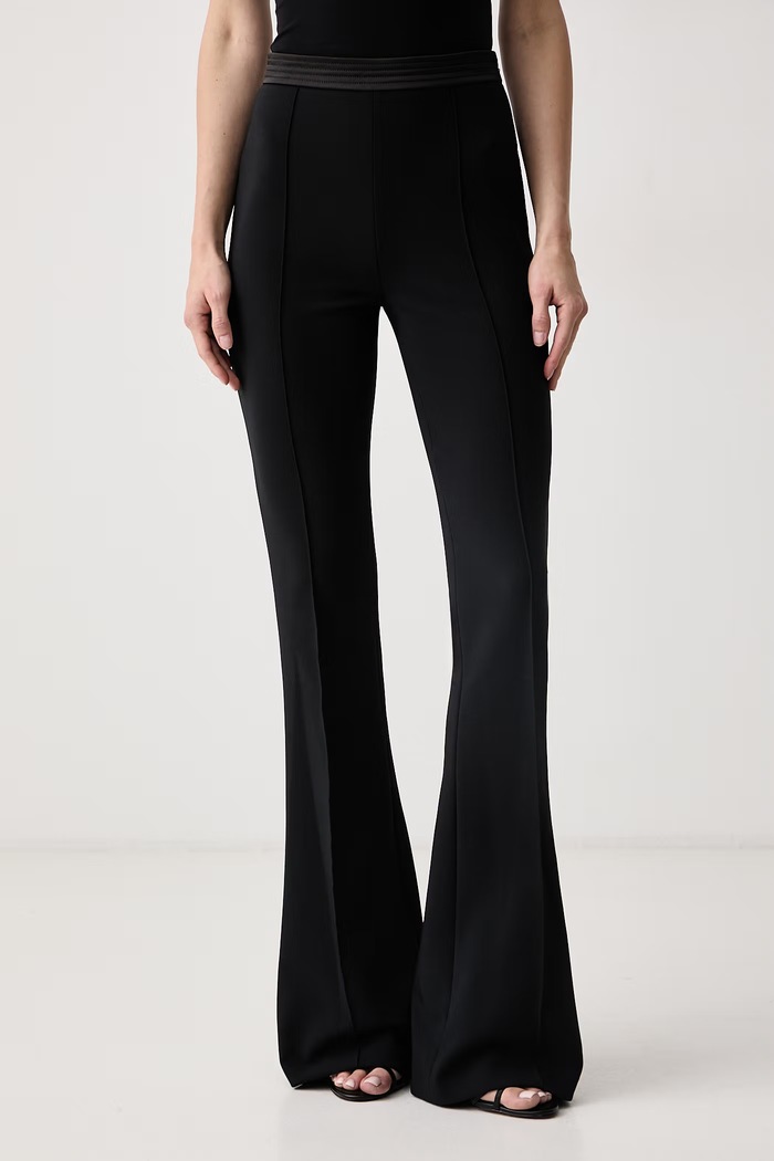 Elisabetta Franchi Spodnie dzwony damskie czarny PA19366E2