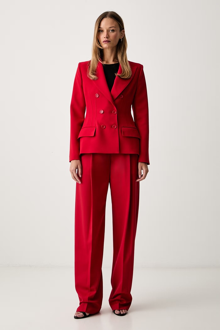 Elisabetta Franchi damskie z dodatkiem wełny PA17966E2 czerwony AW26
