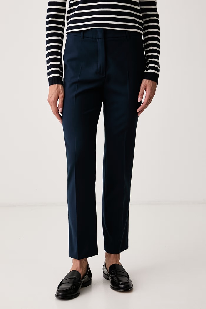 Weekend Max Mara Spodnie damskie wełniane WKDCANON granatowy 2625136141600