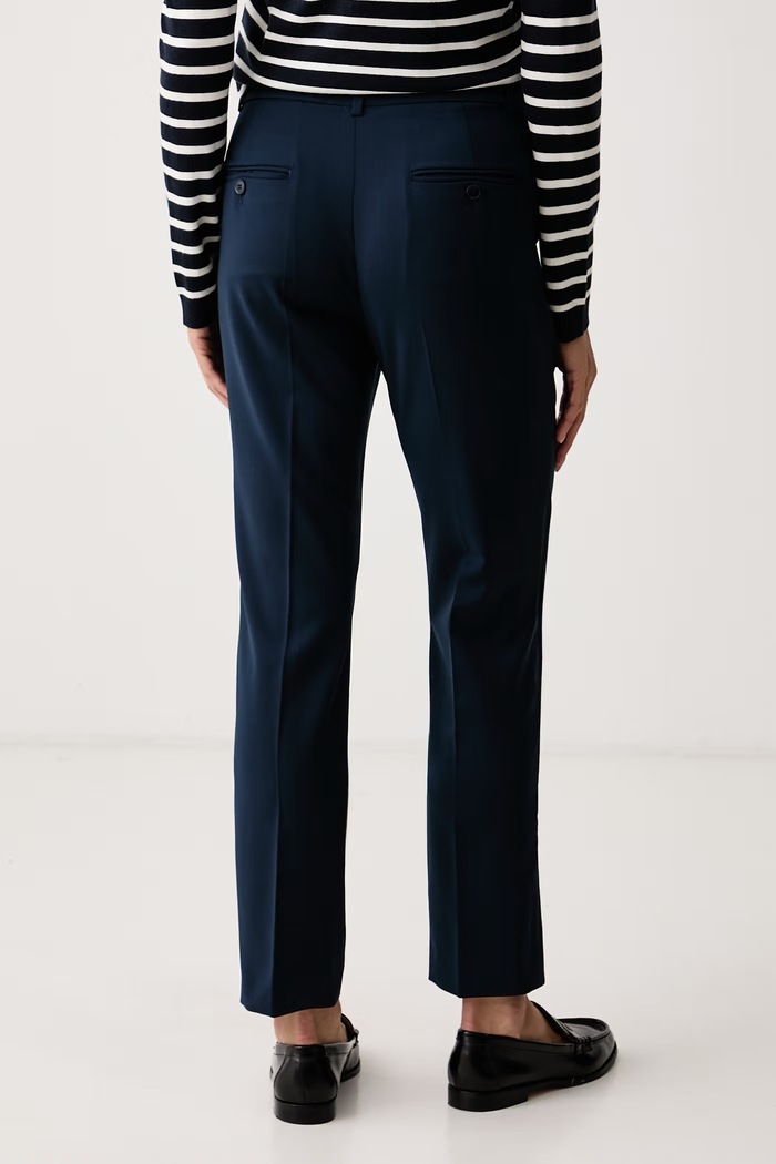 Odzież Weekend Max Mara Spodnie damskie wełniane WKDCANON 2625136141600 granatowy