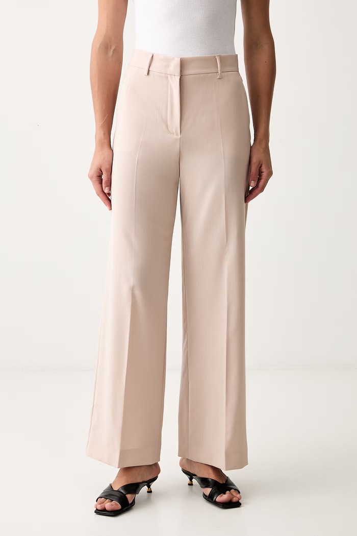 Weekend Max Mara spodnie damskie wełniane WKDVISIVO beżowy 2625136061600