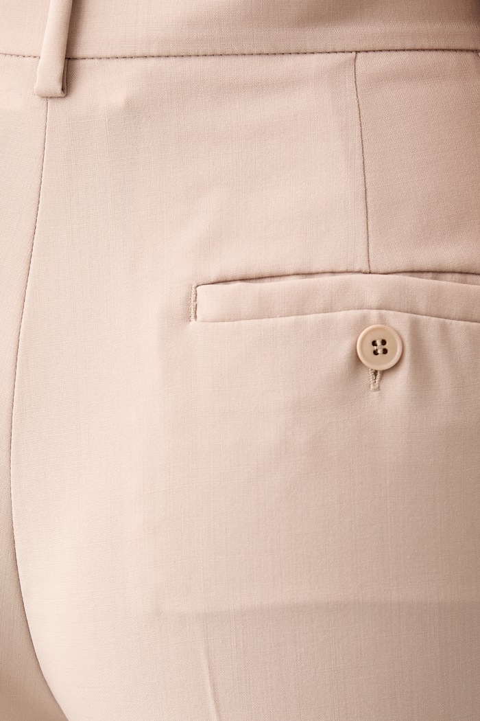 Weekend Max Mara spodnie damskie wełniane WKDVISIVO beżowy 2625136061600