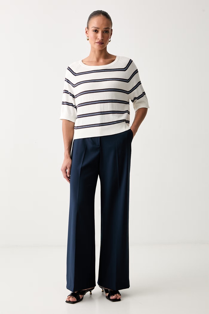 Weekend Max Mara spodnie damskie wełniane WKDVISIVO 2625136061600 granatowy AW26