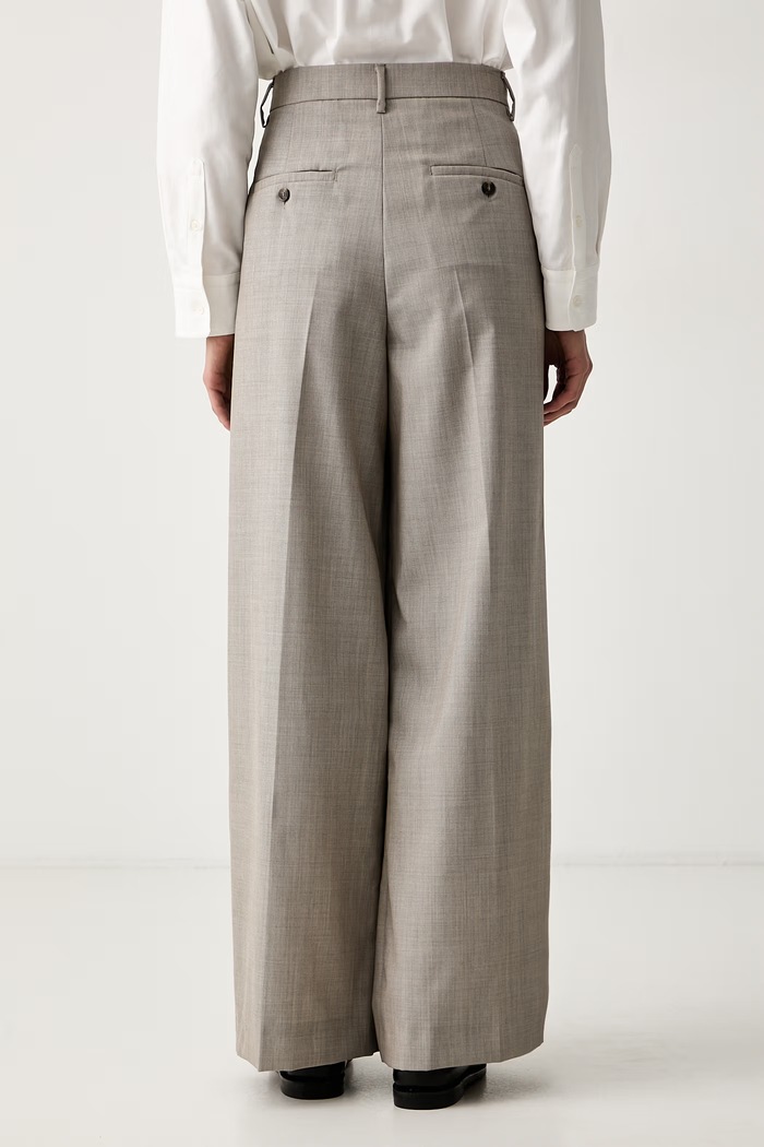 Odzież Weekend Max Mara Spodnie damskie wełniane WKDOVVIO 2625136051600 beżowy