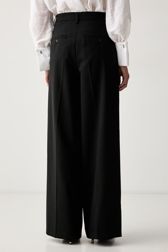 Odzież Weekend Max Mara Spodnie damskie wełniane WKDOVVIO 2625136051600 czarny