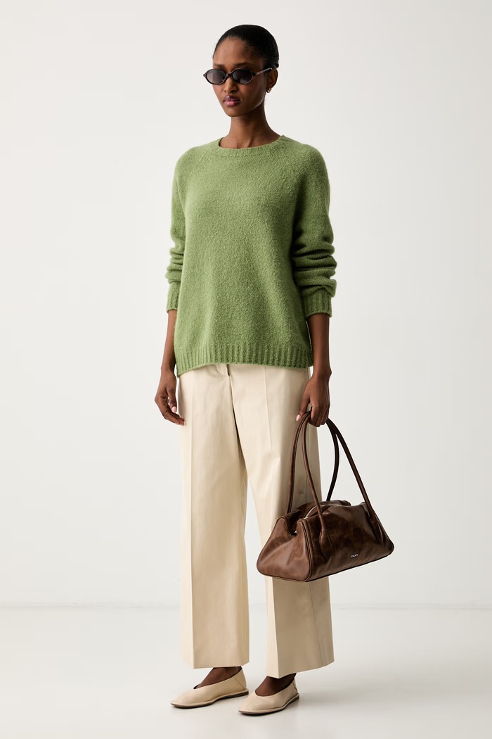 Weekend Max Mara spodnie damskie z bawełną WKDURIAL 2625136031600 beżowy AW26