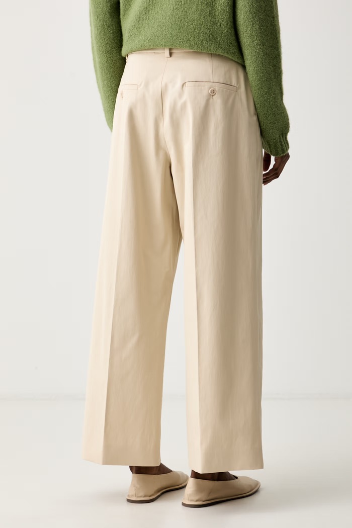 Odzież Weekend Max Mara spodnie damskie z bawełną WKDURIAL 2625136031600 beżowy