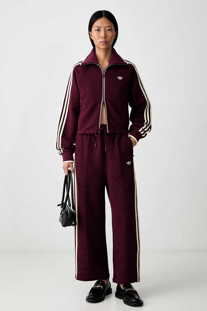 adidas Originals Firebird Crop spodnie dresowe damskie KR9609 bordowy AW26