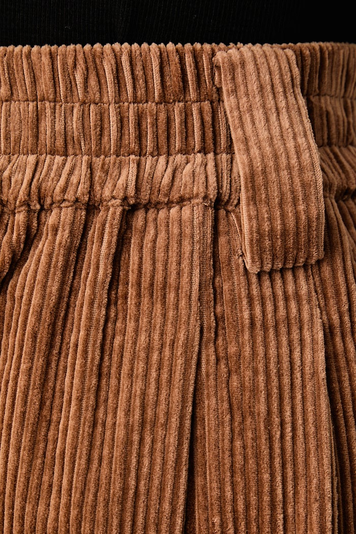 Spodnie wide leg damskie sztruksowe Kitch Essentiel Antwerp Kitch.BW07 brązowy