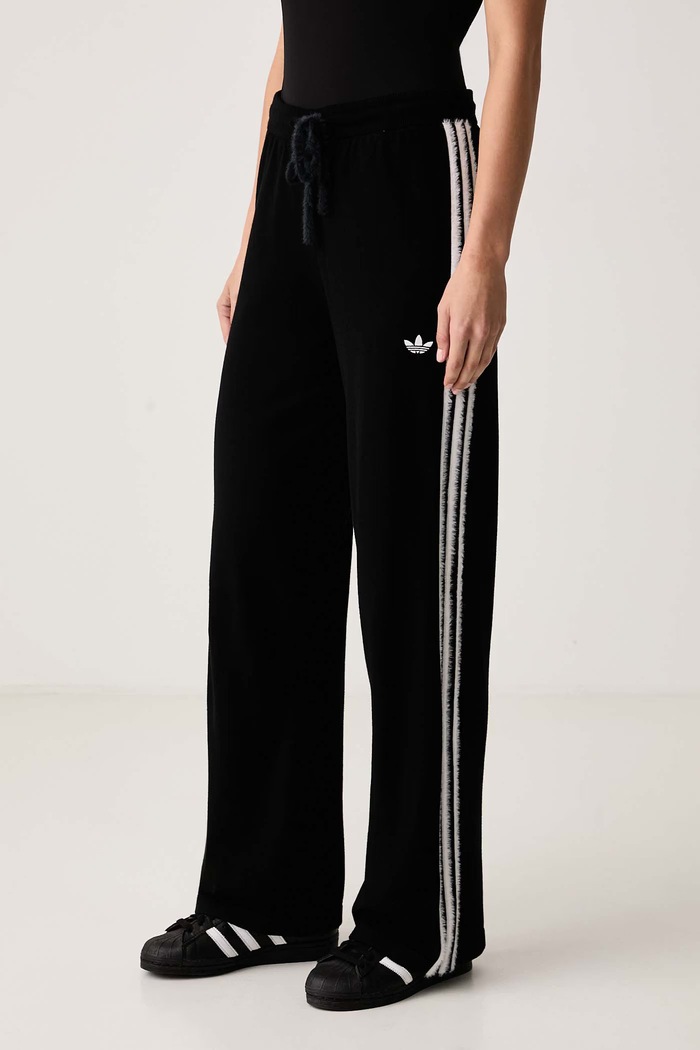 Pantaloni de trening pentru femei cu vâscoză Knit Firebird adidas Originals KS9363 negru