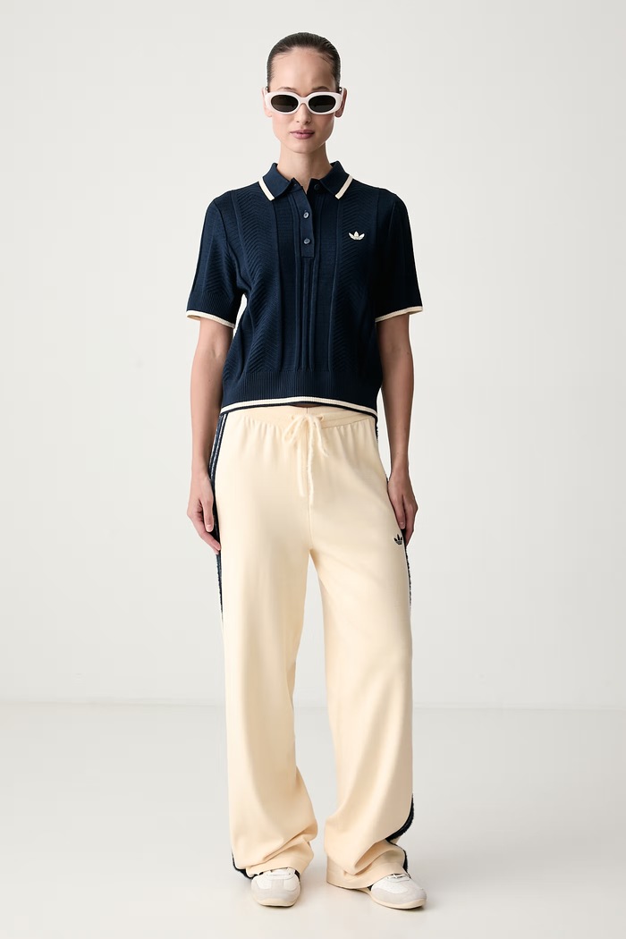 adidas Originals Παντελόνι επίσημο γυναικείο Knit Firebird KS7363 κίτρινο AW26