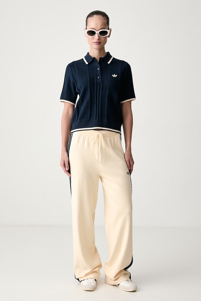 adidas Originals Παντελόνι επίσημο γυναικείο Knit Firebird KS7363 κίτρινο AW26