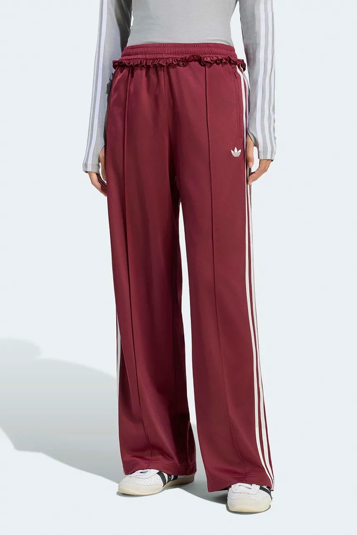 adidas Originals Spodnie dresowe damskie Pleated Firebird bordowy LG4304