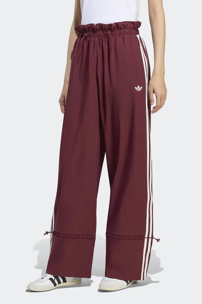 adidas Originals Spodnie dresowe damskie Nylon Paper Bag bordowy LG4281