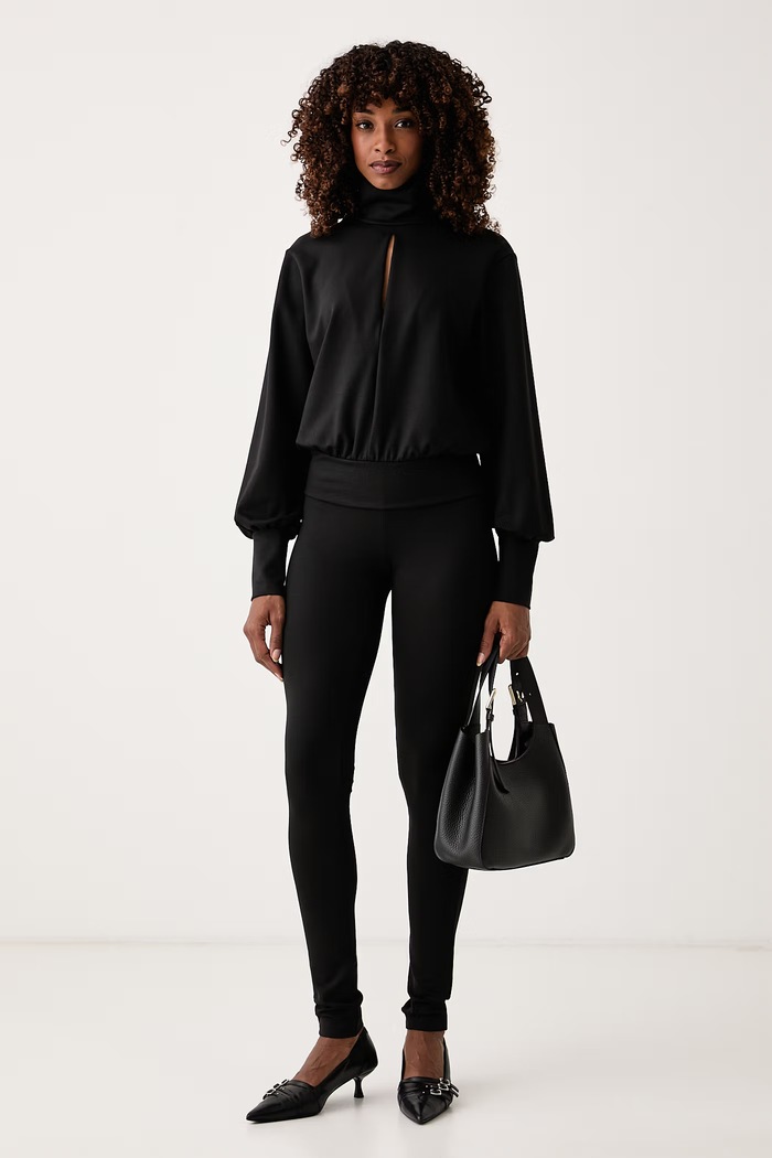 Patrizia Pepe legginsy damskie z dodatkiem wełny 8P0632.J0060 czarny AW26