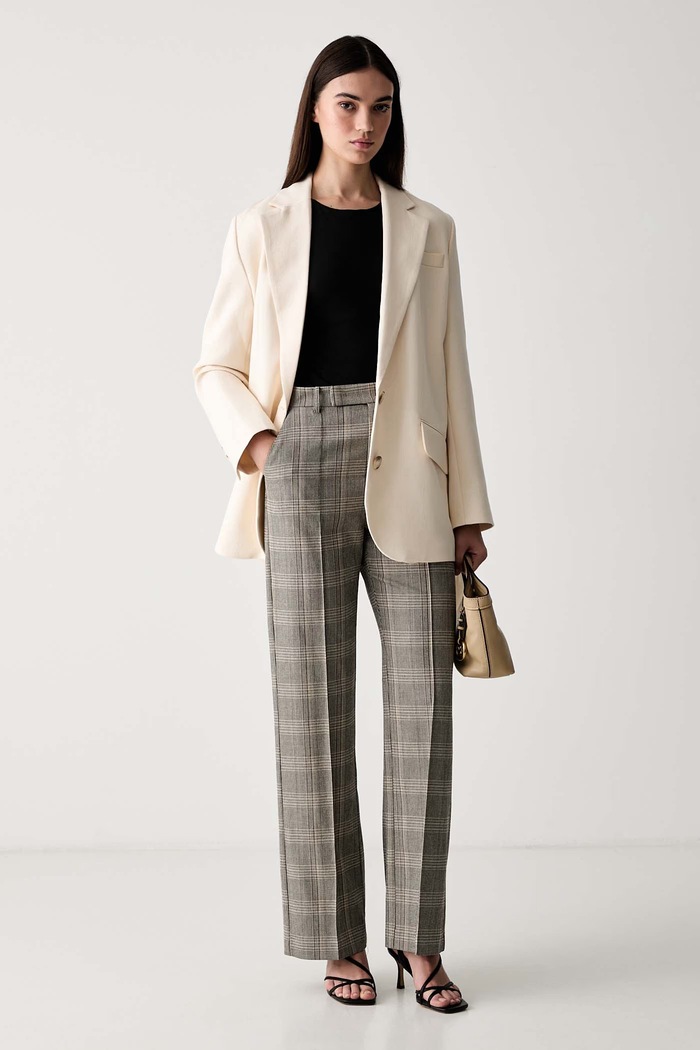 Patrizia Pepe spodnie straight damskie 8P0355.C8003 beżowy AW26