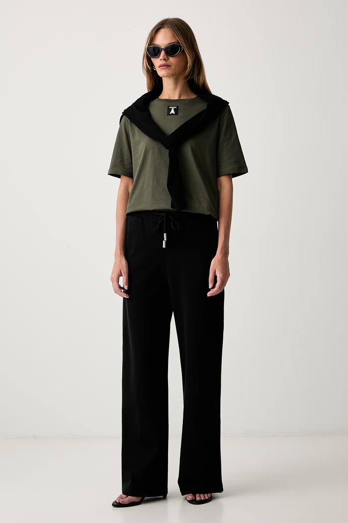 Patrizia Pepe spodnie dresowe damskie bawełniane 8P0064.J079 czarny AW26