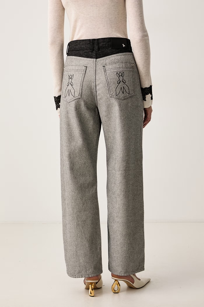 Odzież Patrizia Pepe Jeansy wide leg damskie 8P0028.D1101 czarny