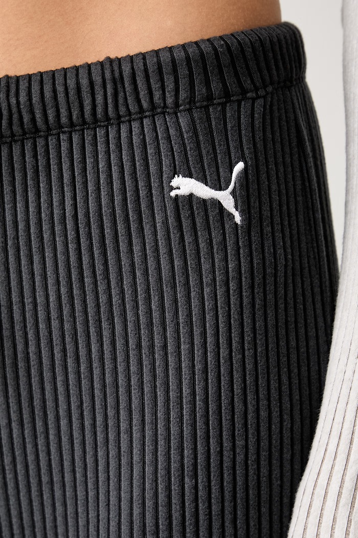 Puma spodnie dresowe damskie z wiskozą Essentials Ribbed szary 636667