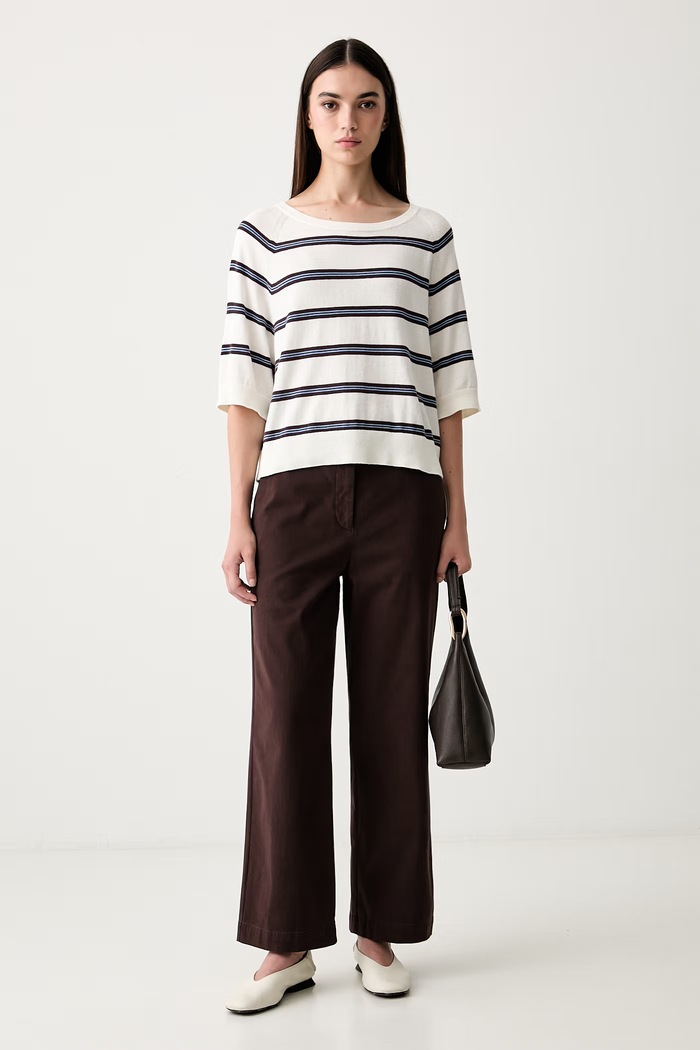Marc O'Polo Pantaloni da donna in cotone con elastan 5000012287 marrone AW26