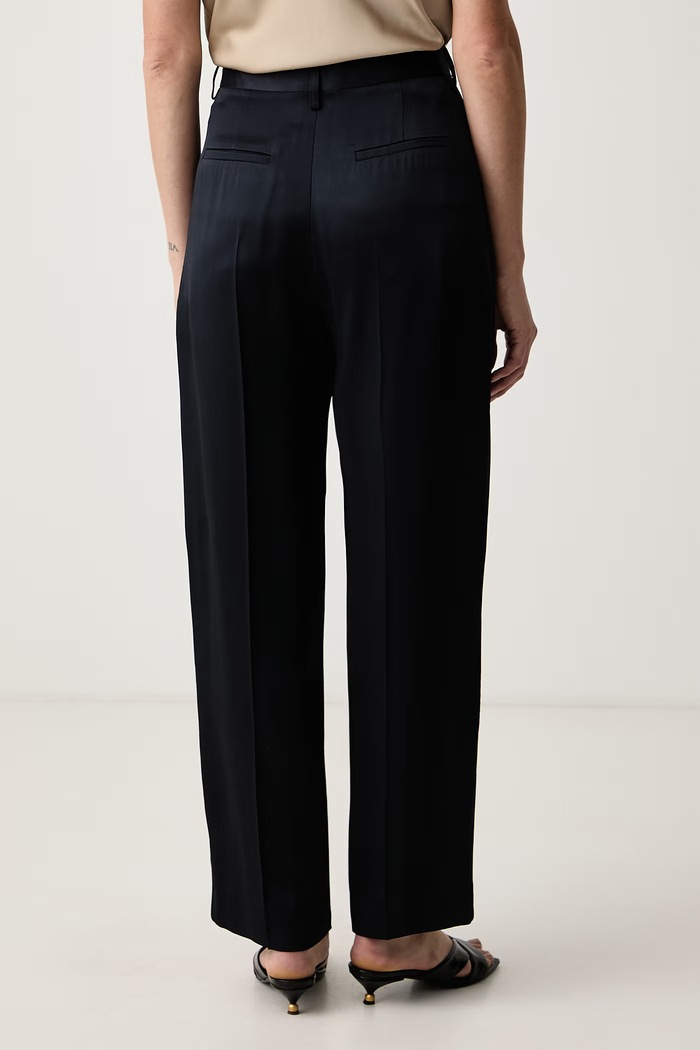 Odzież Victoria Beckham Spodnie garniturowe damskie z acetatem Cecilia 1426WTR002857J granatowy
