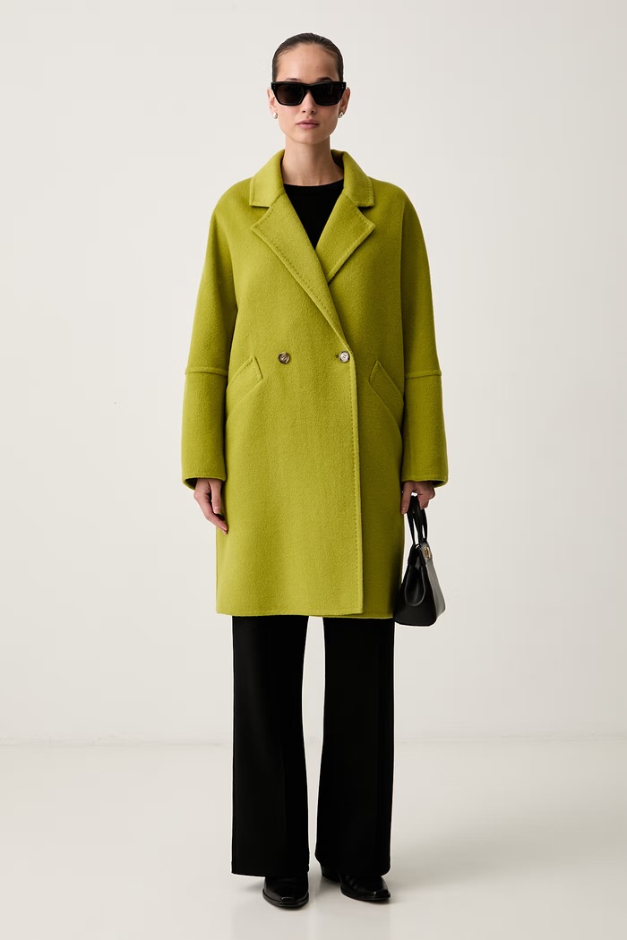 Joop! płaszcz damski z wełną 30103371 zielony AW26