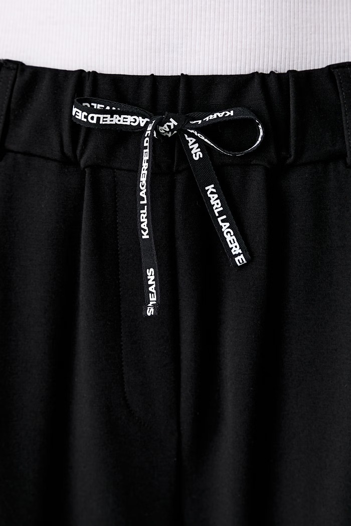 Karl Lagerfeld Jeans spodnie dresowe damskie z wiskozą czarny B3W10024