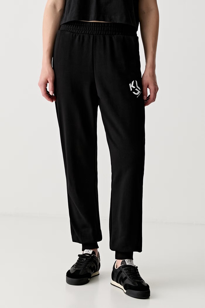Karl Lagerfeld Jeans trenirka ženska z bombažem črna B3W10023