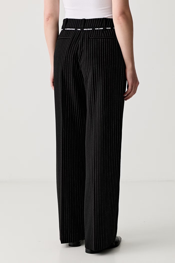Odzież Karl Lagerfeld Jeans spodnie damskie z wiskozą B3W10019 czarny
