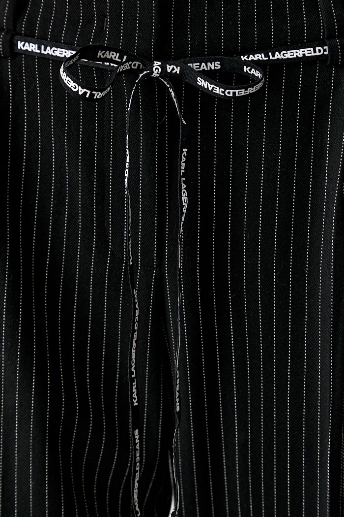 Karl Lagerfeld Jeans spodnie damskie z wiskozą czarny B3W10019